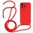 Mobigear Lanyard iPhone 15 Pro Coque avec cordon en Silicone - Rouge