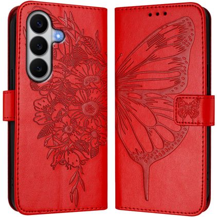 Mobigear Butterfly Housse Samsung Galaxy A27 Etui Porte-Monnaie - Rouge