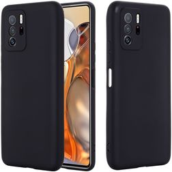 Mobigear Rubber Touch Coque POCO X3 GT Coque arrière en Silicone - Noir