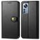 Mobigear Snap Button Xiaomi 12 Pro Étui Portefeuille - Noir