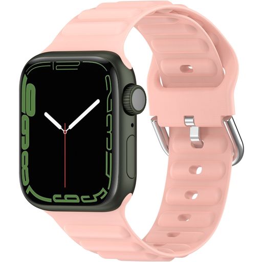 Mobigear Bumpy Bracelet Silicone Apple Watch Fermeture boucle ardillon - 49/46/45/44 mm - Rose