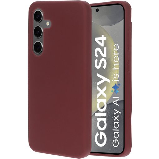 Mobiparts Coque Samsung Galaxy S24 Coque arrière en Silicone - Plum Red
