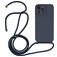 Mobigear Lanyard iPhone 15 Pro Max Coque avec cordon en Silicone - Dark Blue