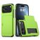 Mobigear Card iPhone 18 Pro Plastique rigide Coque arrière Antichoc avec porte-cartes - Vert