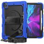 Mobigear SureGrip Xtreme iPad Pro 12,9 pouces (2020) Plastique rigide / Silicone Coque arrière + Porte-stylet + Bandoulière + Support - Noir / Bleu