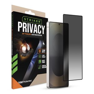 Striker Xtreme Impact Privacy Samsung Galaxy S25 Ultra Verre trempé Protection d'écran Confidentialité - Compatible Coque - Noir