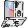 Mobigear Armor ring Coque Samsung Galaxy A37 Coque arrière Rigide Anti-Chocs avec Anneau-Support - Argent