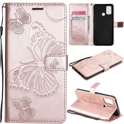 Mobigear Butterfly OPPO A53 Étui Portefeuille - Rose doré