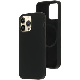 Mobiparts Coque iPhone 14 Pro Max MagSafe Coque arrière en Silicone - Noir
