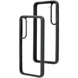 Mobiparts Rugged Clear Samsung Galaxy S23 Plastique rigide Coque arrière Antichoc - Transparent / Noir