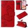 Mobigear Butterfly Housse iPhone 16 Plus Etui Porte-Monnaie - Rouge