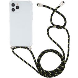 Mobigear Lanyard iPhone 12 Pro Max Coque avec cordon en TPU Souple - Transparent / Vert