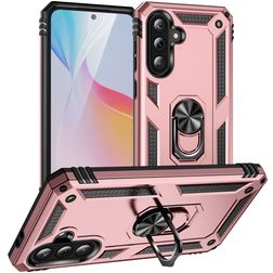 Mobigear Armor ring Coque Samsung Galaxy A36 Coque arrière Rigide Anti-Chocs avec Anneau-Support - Rose doré