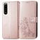 Mobigear clover Housse Sony Xperia 5 IV Etui Porte-Monnaie - Rose doré