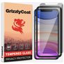 GrizzlyCoat Easy Fit AntiSpy iPhone X Verre trempé Protection d'écran Confidentialité - Compatible Coque + Cadre d'installation