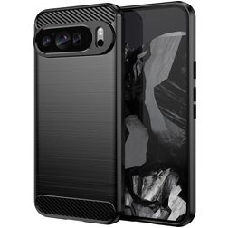 Mobigear Brushed Slim Coque Google Pixel 9 Pro XL Coque arrière en TPU Souple - Noir