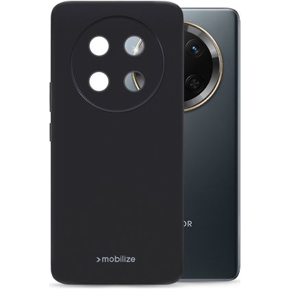 Mobilize Rubber Gelly Coque HONOR Magic 7 Coque arrière en TPU Souple - Noir