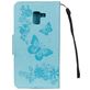 Mobigear Butterfly Housse Samsung Galaxy A8 (2018) Etui Porte-Monnaie - Bleu