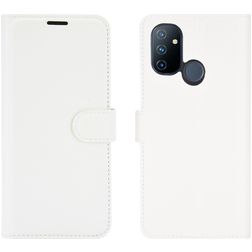 Mobigear Classic Housse OnePlus Nord N100 Etui Porte-Monnaie - Blanc