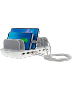 4Smarts Office Charging Station - 7 USB Station de recharge Power Delivery 60W - Blanc