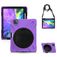 Mobigear SureGrip XGuard Coque iPad Air 4 (2020) Coque arrière en Plastique rigide,Silicone + Porte-crayon + Bandoulière + Support Amovible - Noir / Violet