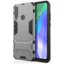 Mobigear Armor Stand Coque Huawei Y6p Coque arrière Rigide Anti-Chocs avec Support Amovible - Gris