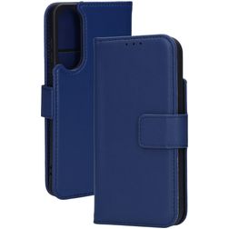 Mobiparts Wallet Samsung Galaxy S25 Edge Cuir véritable Étui Portefeuille - Bleu