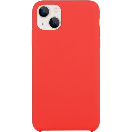 Mobigear Rubber Touch Coque iPhone 15 Coque arrière en Silicone - Rouge