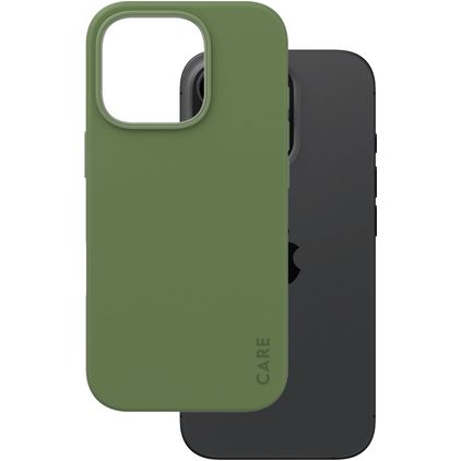 CARE by PanzerGlass Fashionable Coque iPhone 16 Pro MagSafe Coque arrière en Silicone - Vert