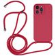 Mobigear Lanyard iPhone 14 Pro Coque avec cordon en Silicone - Bordeaux