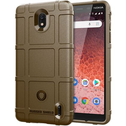 Mobigear Rugged Shield Coque Nokia 1 Plus Coque arrière en TPU Souple Anti-Chocs - Marron