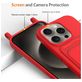 Mobigear Lanyard Card iPhone 16 Pro Coque avec cordon en Silicone et Porte-Cartes - Rouge