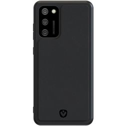 Valenta Snap Coque Samsung Galaxy A02s Coque arrière en Cuir Véritable - Noir
