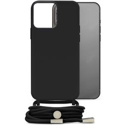 Mobilize Lanyard Gelly iPhone 13 Pro Coque avec cordon en TPU Souple - Noir