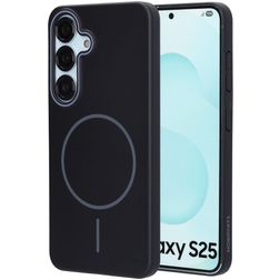 Mobiparts Slim Line Samsung Galaxy S25 MagSafe Plastique rigide Coque arrière - Onyx Black