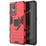 Mobigear Armor Ring Realme GT Neo 3 Plastique rigide Coque arrière Antichoc avec bague de maintien - Rouge