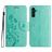 Mobigear Flowers Samsung Galaxy A36 Étui Portefeuille - Vert