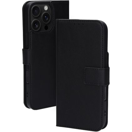 Mobiparts Classic Wallet MagSafe Housse iPhone 16 Pro Max MagSafe Etui Porte-Monnaie - Noir