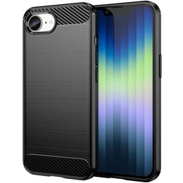 Mobigear Brushed Slim Coque iPhone 17e Coque arrière en TPU Souple - Noir