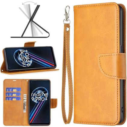 Mobigear Excellent Realme 9 Pro Plus Étui Portefeuille - Cognac