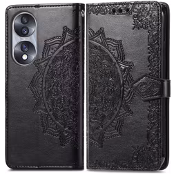 Mobigear Mandala Housse HONOR 70 Etui Porte-Monnaie - Noir