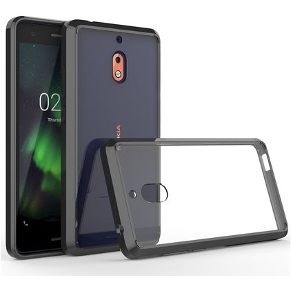 Mobigear Crystal Coque Nokia 2.1 Coque arrière Rigide - Transparent / Noir