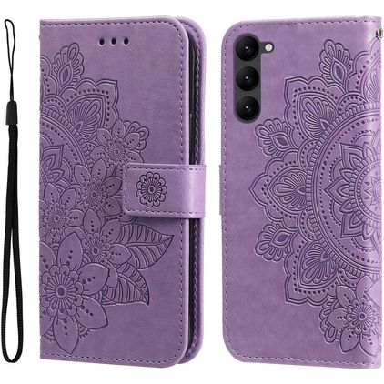 Mobigear Flowers Samsung Galaxy S23 Étui Portefeuille - Violet