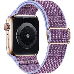 Mobigear W Texture Bracelet Nylon pour Apple Watch Bracelet élastique - 42/41/40/38 mm - Violet