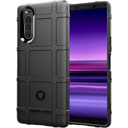 Mobigear Rugged Shield Coque Sony Xperia 5 Coque arrière en TPU Souple Anti-Chocs - Noir