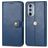 Mobigear Snap Button Housse Motorola Edge 30 Pro Etui Porte-Monnaie - Bleu