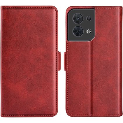 Mobigear Slim Magnet Housse OPPO Reno 8 5G Etui Porte-Monnaie - Rouge