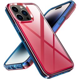 Mobigear Crystal Coque iPhone 14 Pro Max Coque arrière Rigide - Transparent / Rouge