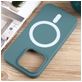 Mobigear Rubber Touch Coque iPhone 15 Pro MagSafe Coque arrière en Silicone - Vert