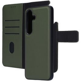 Mobiparts Housse Samsung Galaxy S25 Etui avec Coque Détachable en Cuir Véritable Porte-Monnaie - Vert